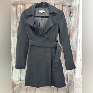 New York & Company Black Raincoat Size S